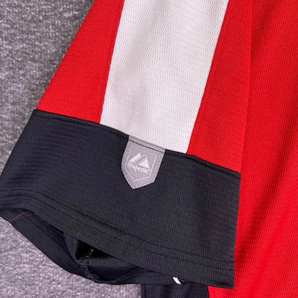 Majestic Cincinnati Reds Jersey Mens 2XL Red Colorblock Mr Redlegs MLB Pullover‎